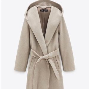 Zara coat with belt and hood.